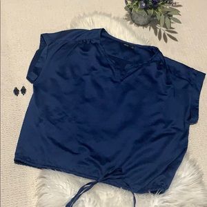 Women’s top and statement earrings